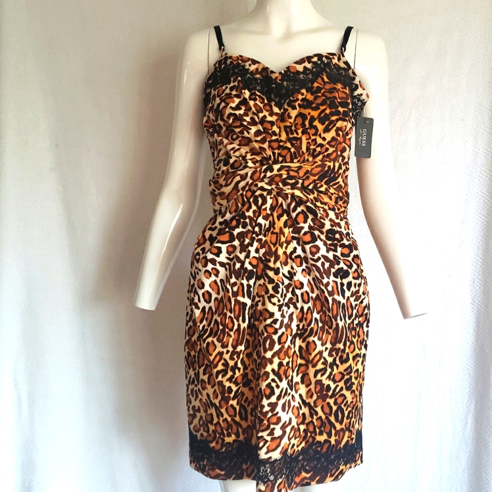 Guess Leopard Print Slip Dress